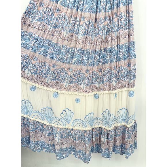 Fillyboo Free People Hummingbird Dress Maxi Floral Off The Shoulder Embroidered - Picture 13 of 16